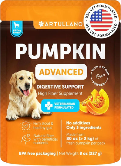 Dog Pumpkin Supplement – Artullano Digestive Aid, Constipation & Diarrhea Relief, Natural Ingredients