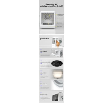 Automatic Pet Dryer Room for Cats and Dogs – Hot & Cold Air, 3-Speed Modes, Timer Control | Milky Polypropylene Design