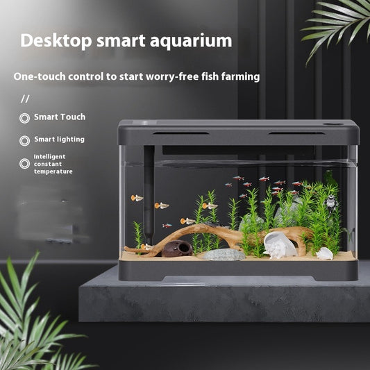 Acrylic Transparent Fish Tank – Smart Desktop Aquarium with LED Light
