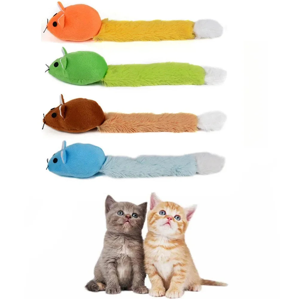 Long Tail Mouse Cat Toy – Interactive Plush Cat Teaser