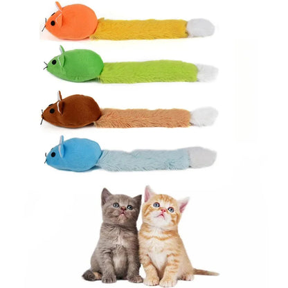 Long Tail Mouse Cat Toy – Interactive Plush Cat Teaser