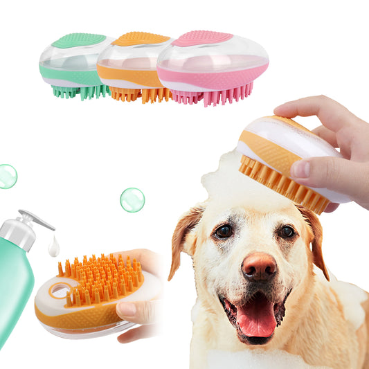 2-in-1 Dog & Cat Bath Brush – Silicone Grooming & Massage Comb