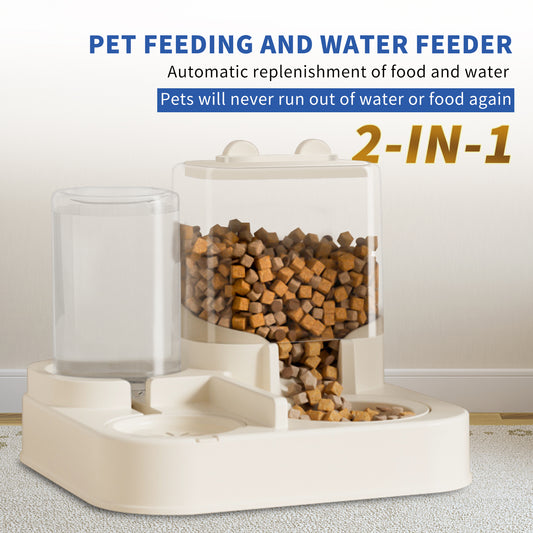 2-in-1 Automatic Pet Feeder & Water Dispenser – Auto Refill for Cats & Dogs