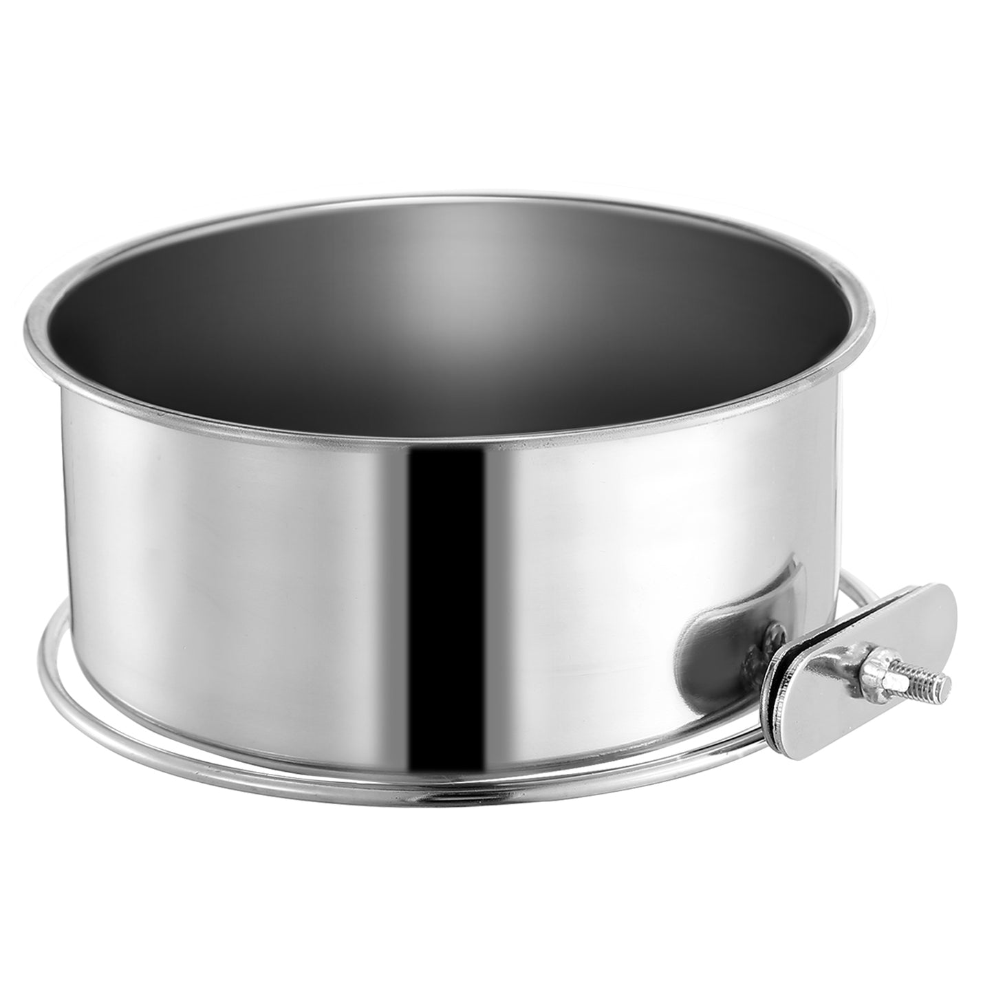 Pet Food & Water Bowl – Stainless Steel, M Size with Clamp Holder