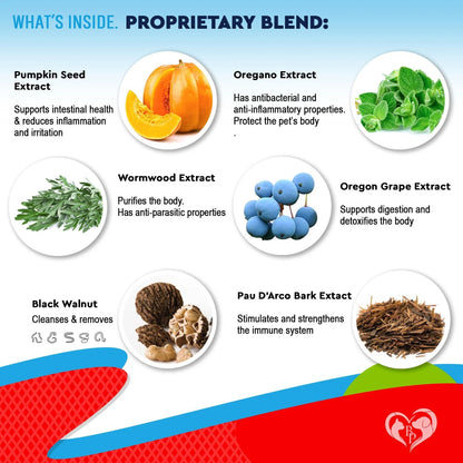 Natural Liquid Dewormer for Cats & Dogs – Broad Spectrum Worm Treatment for Kittens & Puppies