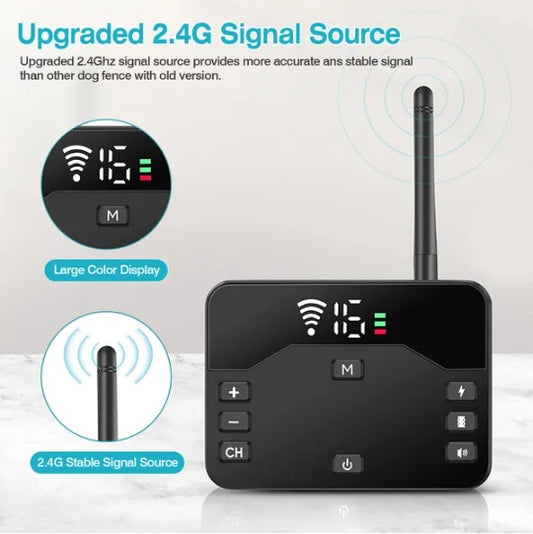 Wireless Electric Dog Fence & Training Collar – Waterproof Remote Boundary System