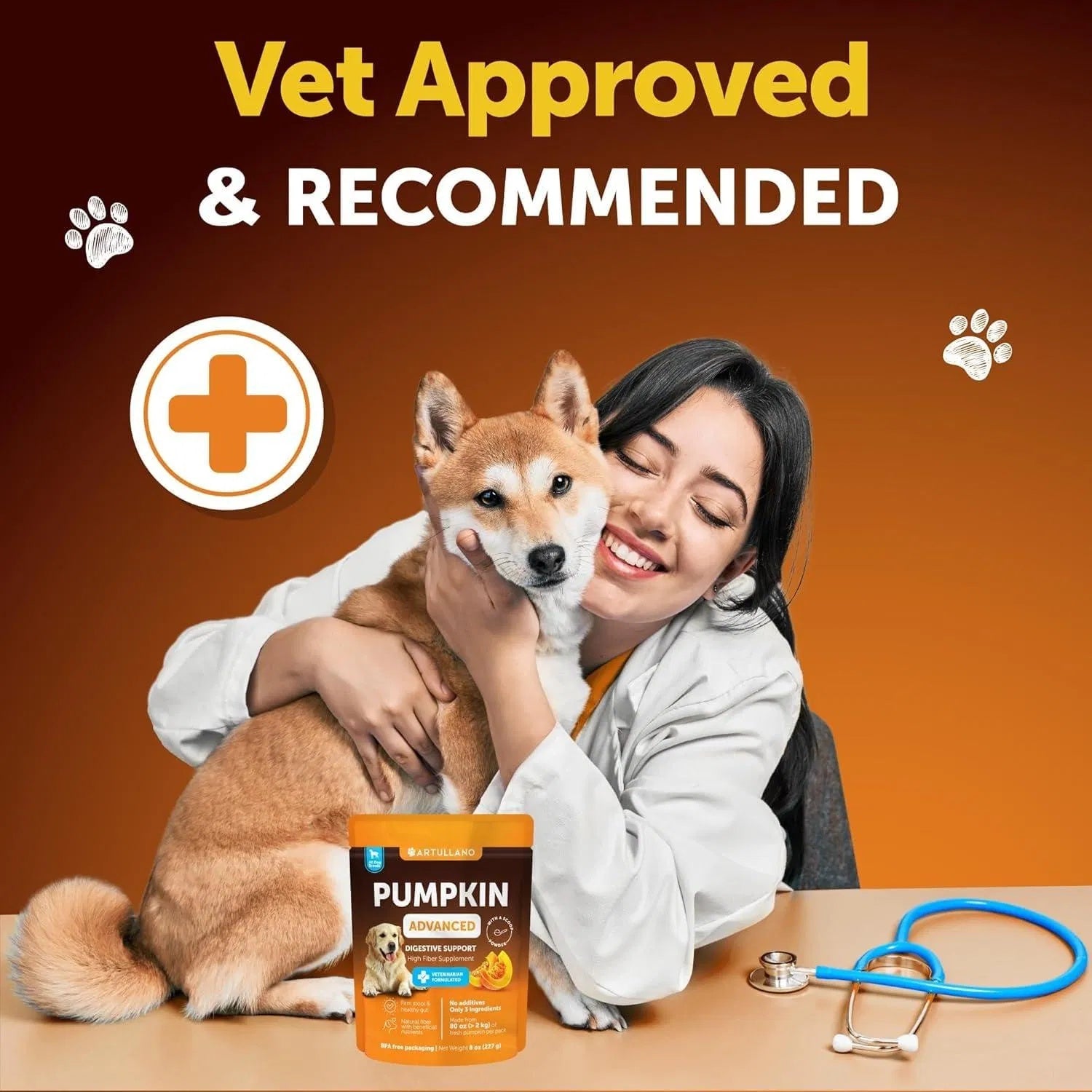 Dog Pumpkin Supplement – Artullano Digestive Aid, Constipation & Diarrhea Relief, Natural Ingredients